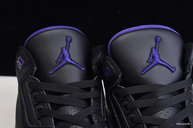 Rep TBkick CT8532-050 Court Air Jordan Black Retro 3 Purple 0703